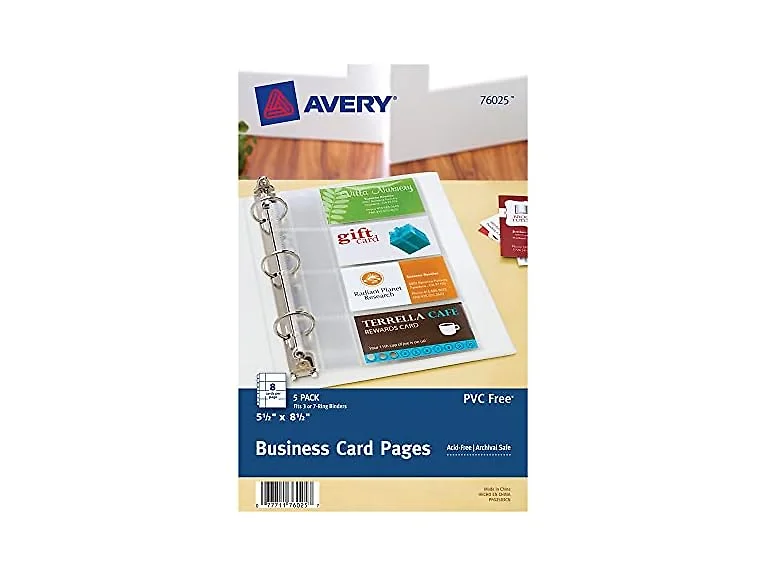 Avery Clear Business Card Organizers