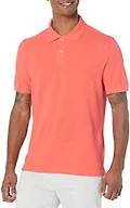 Amazon Essentials Men's Short Sleeve Slim-Fit Cotton Pique Polo Shirt, Breathable Collared, Coral, XX-Large