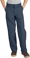 Dickies Boy's Flexwaist Flat Front Straight Leg School Uniform Pants – Adjustable Uniform Trousers for Schoolwear, Dark Navy, 10 Husky