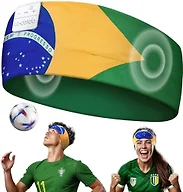 LC-dolida Bluetooth Sports Headband, Wireless Sweatproof Headband Headphones for Soccer Fans, Soft Washable Music Headband for Game Day Outdoor Sports Running