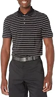 Amazon Essentials Men's Moisture Wicking Golf Polo Shirt, Short Sleeve, Slim-Fit, Quick-Dry, Black Stripe Small
