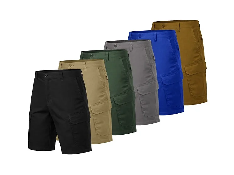 3Pk Mens Cotton Stretch Cargo Shorts