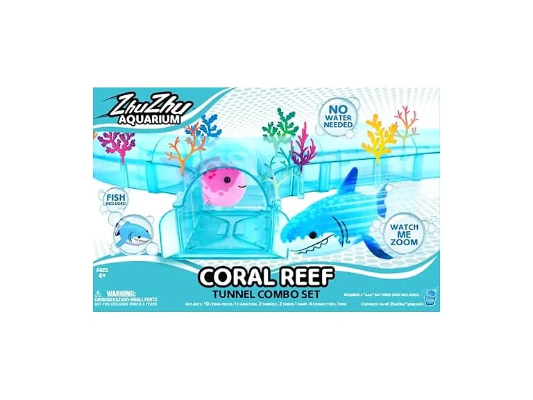 Zhu Zhu Aquarium Coral Reef Tunnel Playset w/ Fish