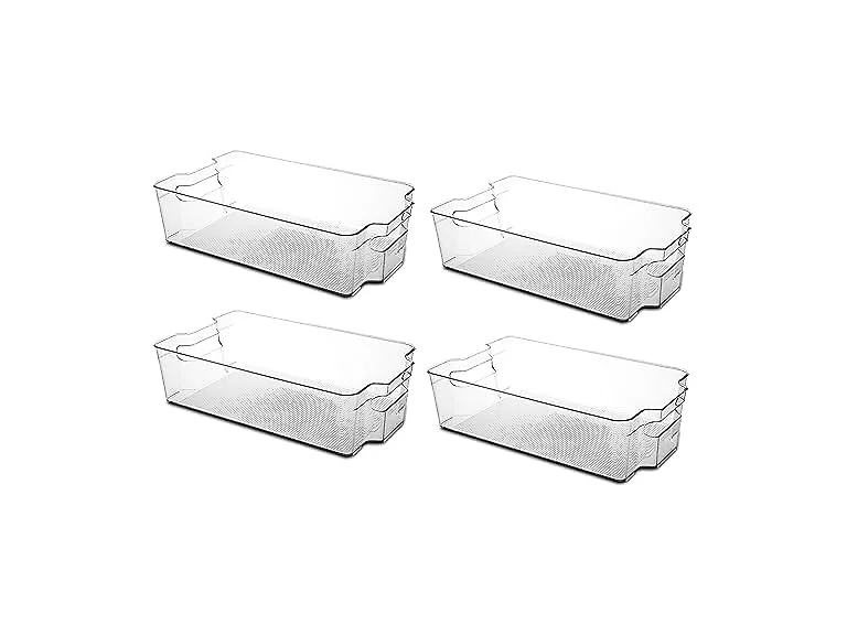 Cetomo 2.1QT Plastic Fridge Organizer Bins, Set of 4