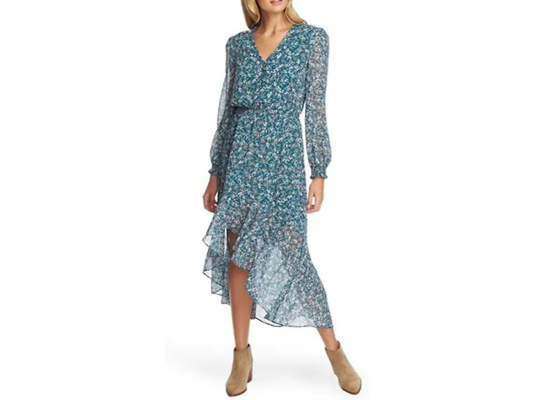 1.STATE Women (XS) Long Button High-low Dress