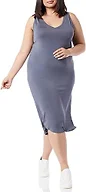 Amazon Essentials Women's Lightweight Jersey Regular-Fit Sleeveless V-Neck Midi Dress, Easy to Wear, 41" Length (Previously Daily Ritual), Slate Grey, Small