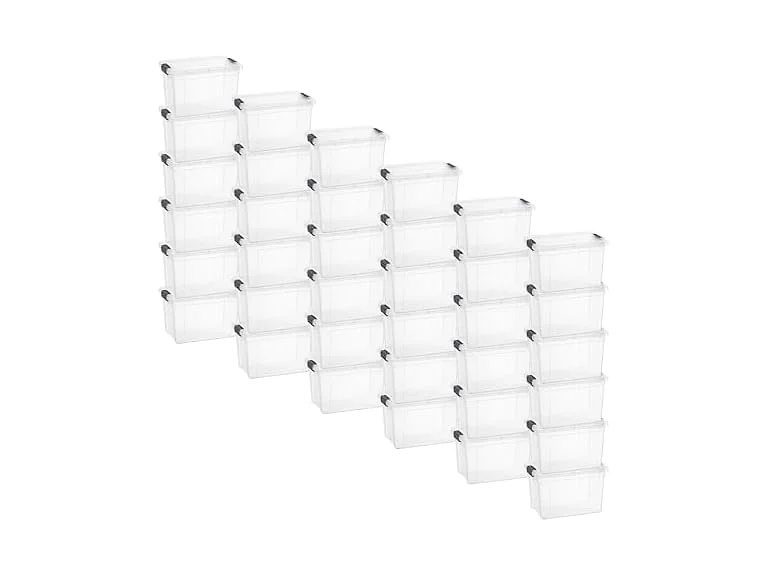 Superio Clear Storage Box with Lid, 2.5 Quart 36 Pack