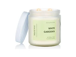 M&SENSE White Gardenia Scented Candle, 11.6oz Natural Soy Wax Non Toxic
