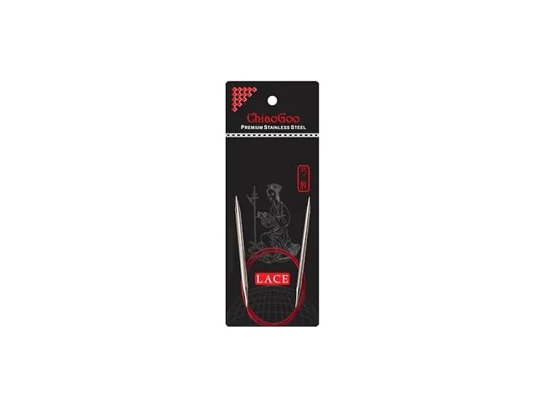 ChiaoGoo SS Red Lace Circular, 16-In