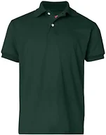 Hanes Big Boys' Short Sleeve Eco Smart Jersey Polo, Deep Forest, X-Large