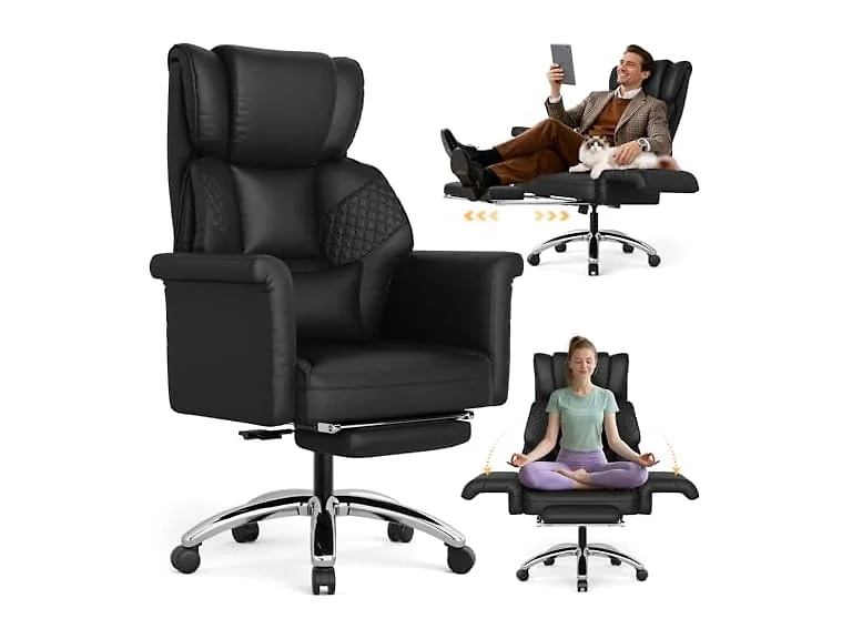 Criss Cross Legged Desk Chair, Footrest