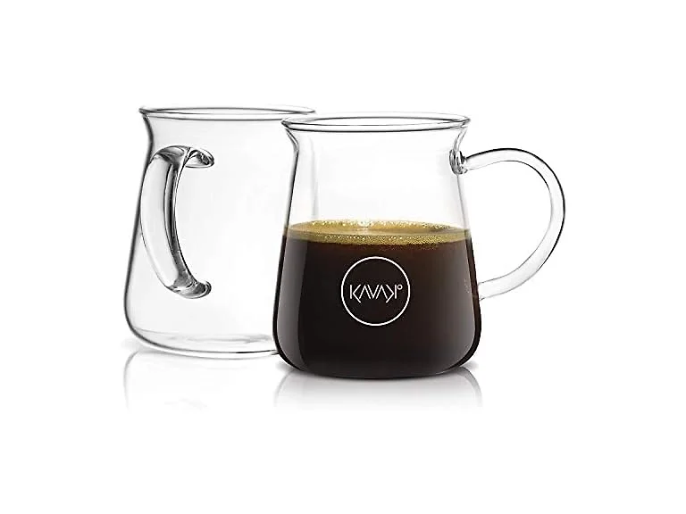 Kavako Glass Coffee Mugs 10oz Set of 6