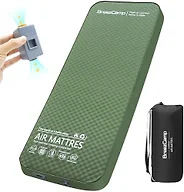 BreezCamp Self Inflating Sleeping Pad with Electric Pump, 4" Thick Memory Foam Sleeping Pad for Camping, 9.5 R-Value Insulated Sleeping Mat, All Season Camping Air Mattress for Tent Travel Car