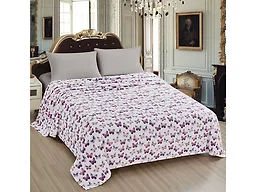 Luxury Home PRINTED BLANKET-QUEEN- ROSE BUTTERFLY 