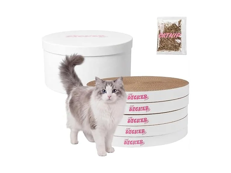 Kate 12 Inch Cardboard Cat Scratcher Pads, White