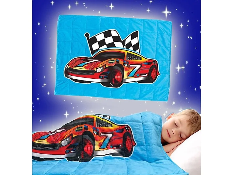 1 or 2-PK Kids Weighted Race Car Blanket