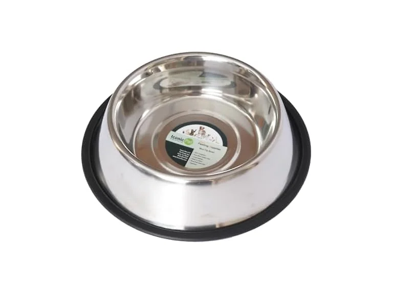 ICONIC PET 8 oz, 1 Cup SS Non Skid Pet Bowl