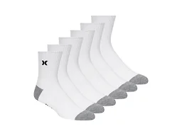Hurley H600997 10-13 Hurley Men's 12-Pairs High Quarter Crew Socks WHITE/BLACK