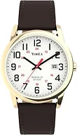 Timex Men's Easy Reader Classic 38mm Watch - Brown Strap White Dial Gold-Tone Case