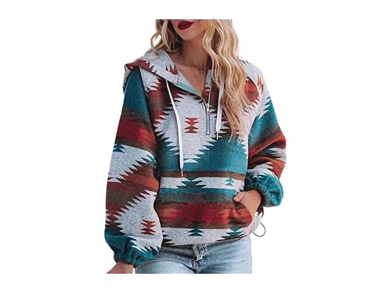 Scusty Women (S) Aztec Shacket Jacket Long Shirts