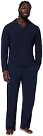 Amazon Essentials Men's Cotton-Modal Pajama Set, Long Sleeve Button-Down Top with Pants, Navy, X-Large