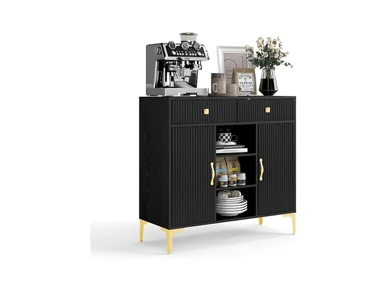 OBEKANN Black Sideboard Cabinet 39.4"