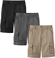 3PK Boys Stretch Cotton Cargo Shorts