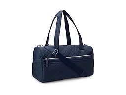 Amazon Essentials Women's Quilted Weekender Duffel Gym Bag with Trolley Sleeve, Navy, One Size
