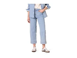 Amazon Essentials Women's High-Rise Regular-Fit Ankle-Length Wide-Leg Jeans - Discontinued Colors, Light Wash, 0