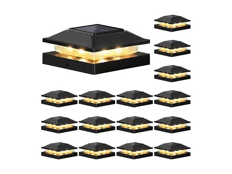 Brightever Solar Post Cap Black 16-Pack