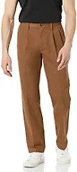 Amazon Essentials Men's Classic-Fit Wrinkle-Resistant Pleated Chino Pant, Dark Khaki, 38W x 32L