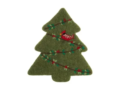Karma, Felt Holiday Trivet  Christmas Tree