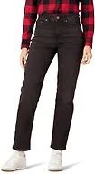 Amazon Essentials Women's High-Rise Straight Jeans - Discontinued Colors, Washed Black, 0
