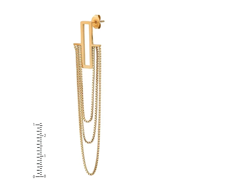18K Gold Plated Layered Chain Earrings