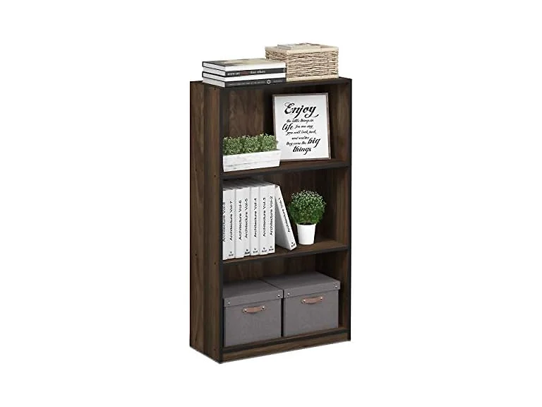 Furinno BASIC 3-Tier Bookshelf Walnut
