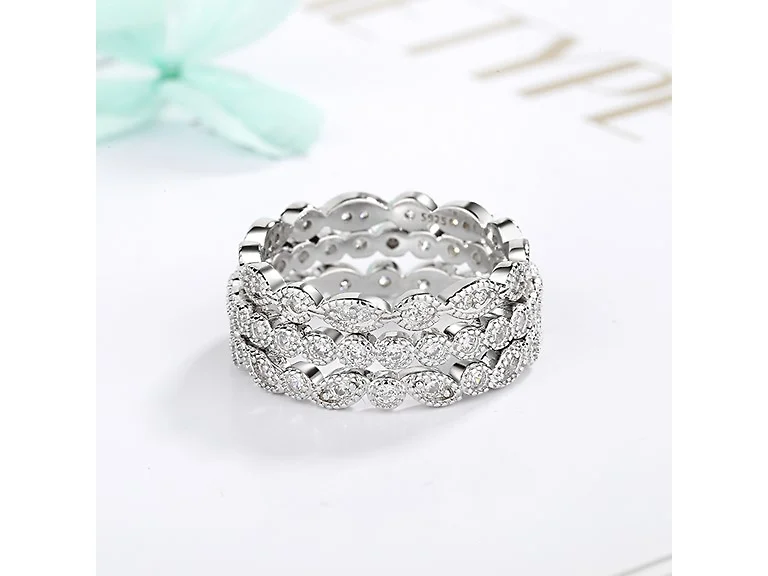 3 Piece French Milgrain Band Set