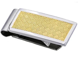 Blackjack Jewelry S-BJM21G Stainless Steel Chevron Money Clip Gold 