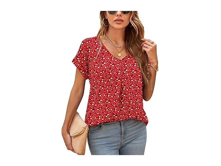 Quezhu Women (X-Large) Blouse Elegant Neck Tops