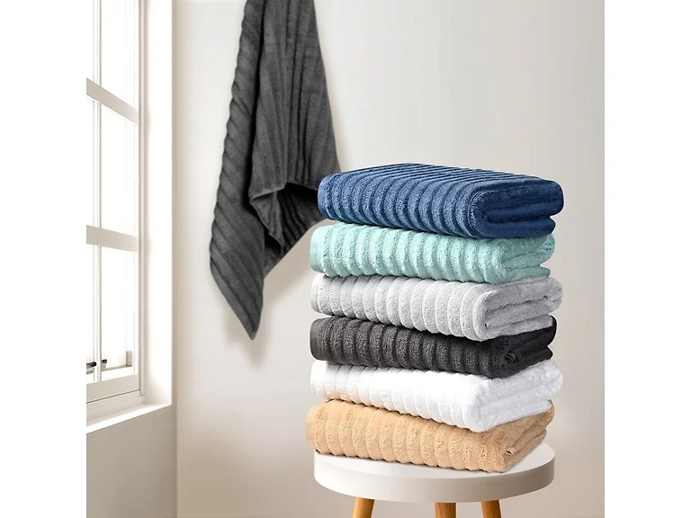 6 Pc Ribbed Egyptian Cotton Towel Set