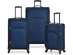 U.S. Traveler Aviron Bay Expandable Softside Spinner Wheels, Teal, 3 Piece Luggage