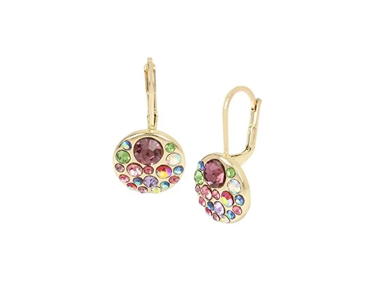 Betsey Johnson Mixed Stone Cluster Round Earrings