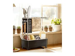 MOUKABAL 2-Tier Sponge Holder for Kitchen Sink, Sink Caddy Organizer Black