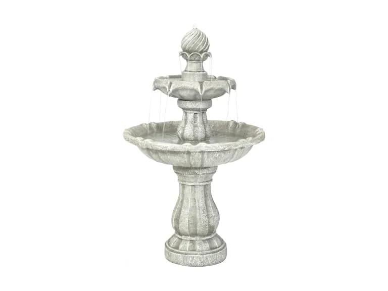 Sunnydaze 35" White 2-Tier Solar Fountain