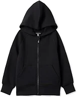 Amazon Essentials Boys' Active Sweat Relaxed-Fit Full Zip Hoodie, Black, Large