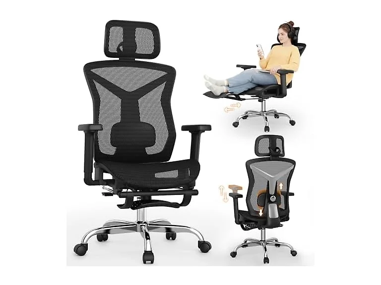 Ergonomic Office Chair with Footrest