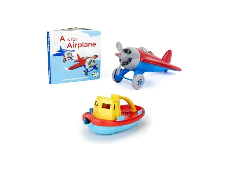 Green Toys Tugboat & Airplane Bundle