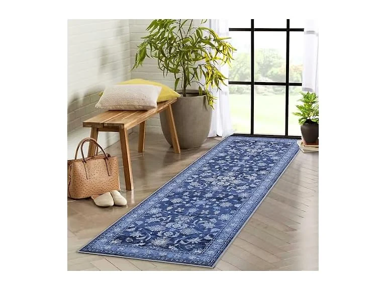 GarveeHome Washable Runner 2x6 Blue