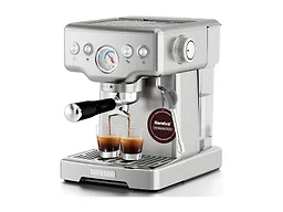 Neretva Espresso Machine, 15 Bar Espresso Coffee Machine with Visible Pressure Guage Professional Espresso Maker with Milk Frother & Stainless Steel for Home Barista Latte and Cappuccino Maker-Silver