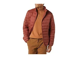 Amazon Essentials Men's Packable Lightweight Water-Resistant Puffer Jacket (Available in Big & Tall), Earth Red, X-Small