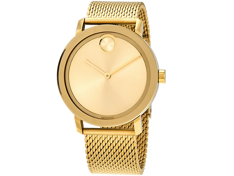 Movado Bold Pale Gold Sunray Dial Men's Watch